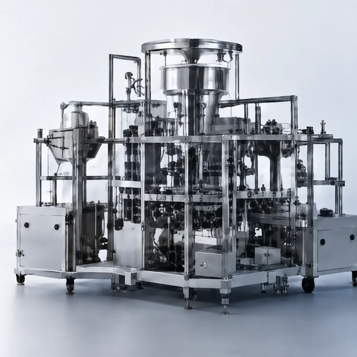Industrial machine with metal framework