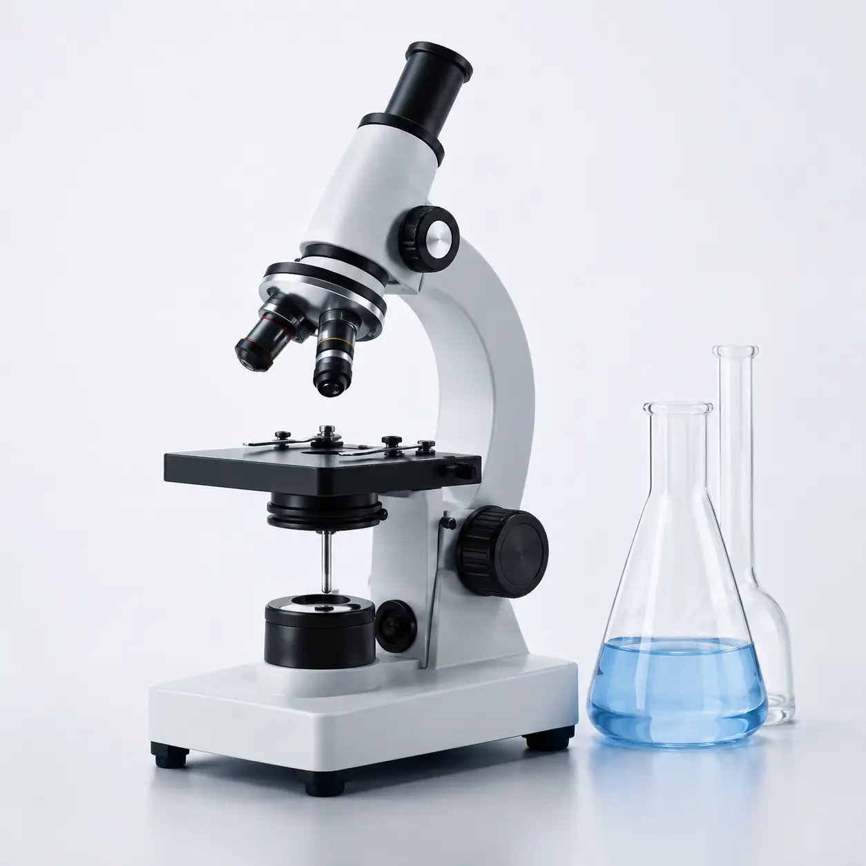 Modern laboratory setup with microscope