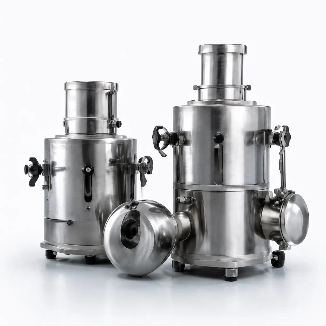 Polished stainless steel industrial components